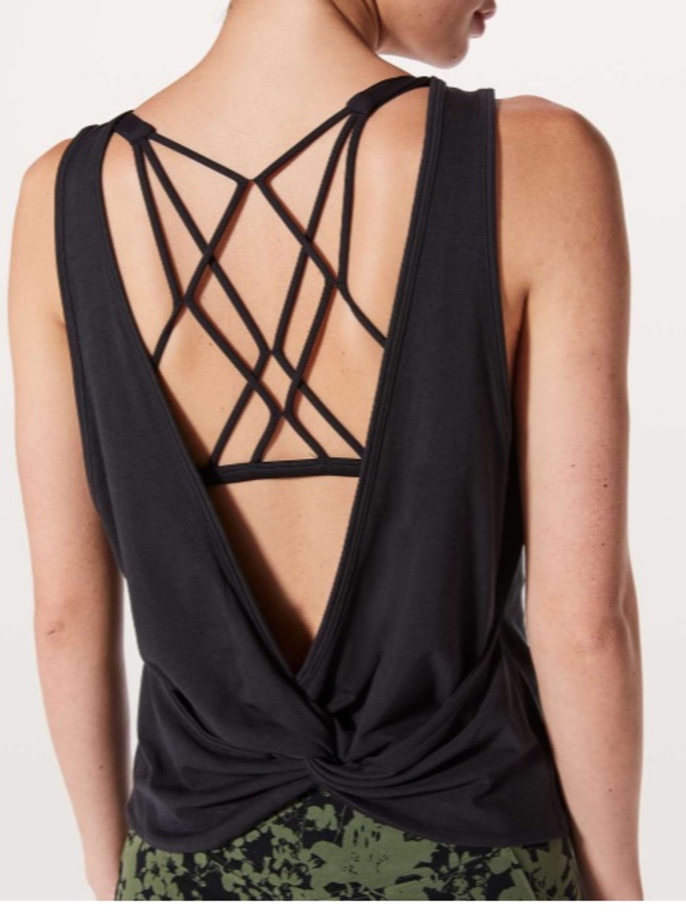Lululemon Twist It Tank High Neck Back Black Top 6